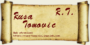 Rusa Tomović vizit kartica